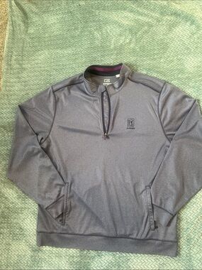 Cutter & Buck Heathered Violet Quarter-Zip Pullover TPC Sawgrass Logo